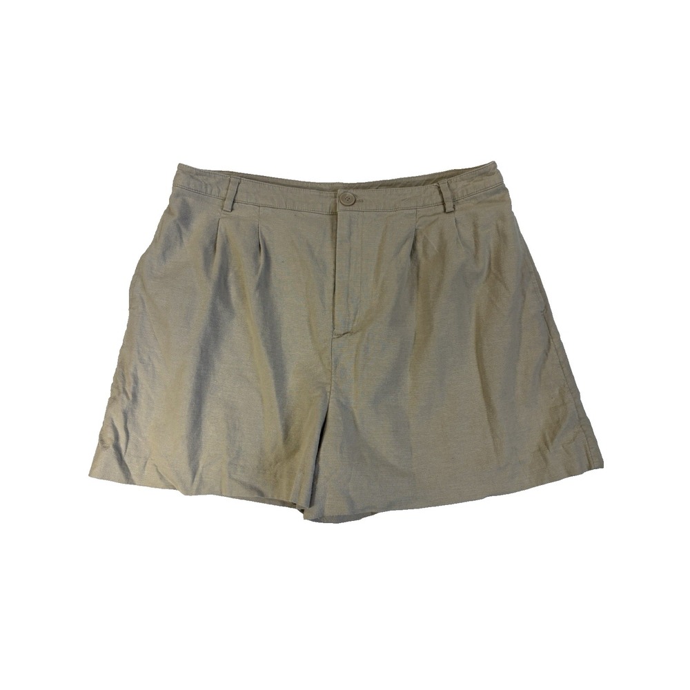 Open Edit Women's 12 Beige Lined Linen Chino Shorts Resort Beach Summer Travel